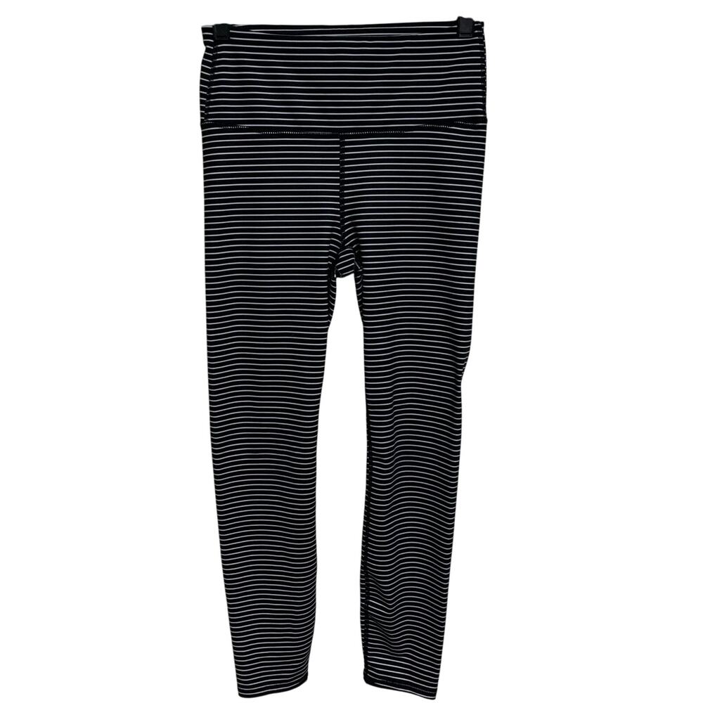 Gap Fit Black And White Striped Leggings Womens Size XS